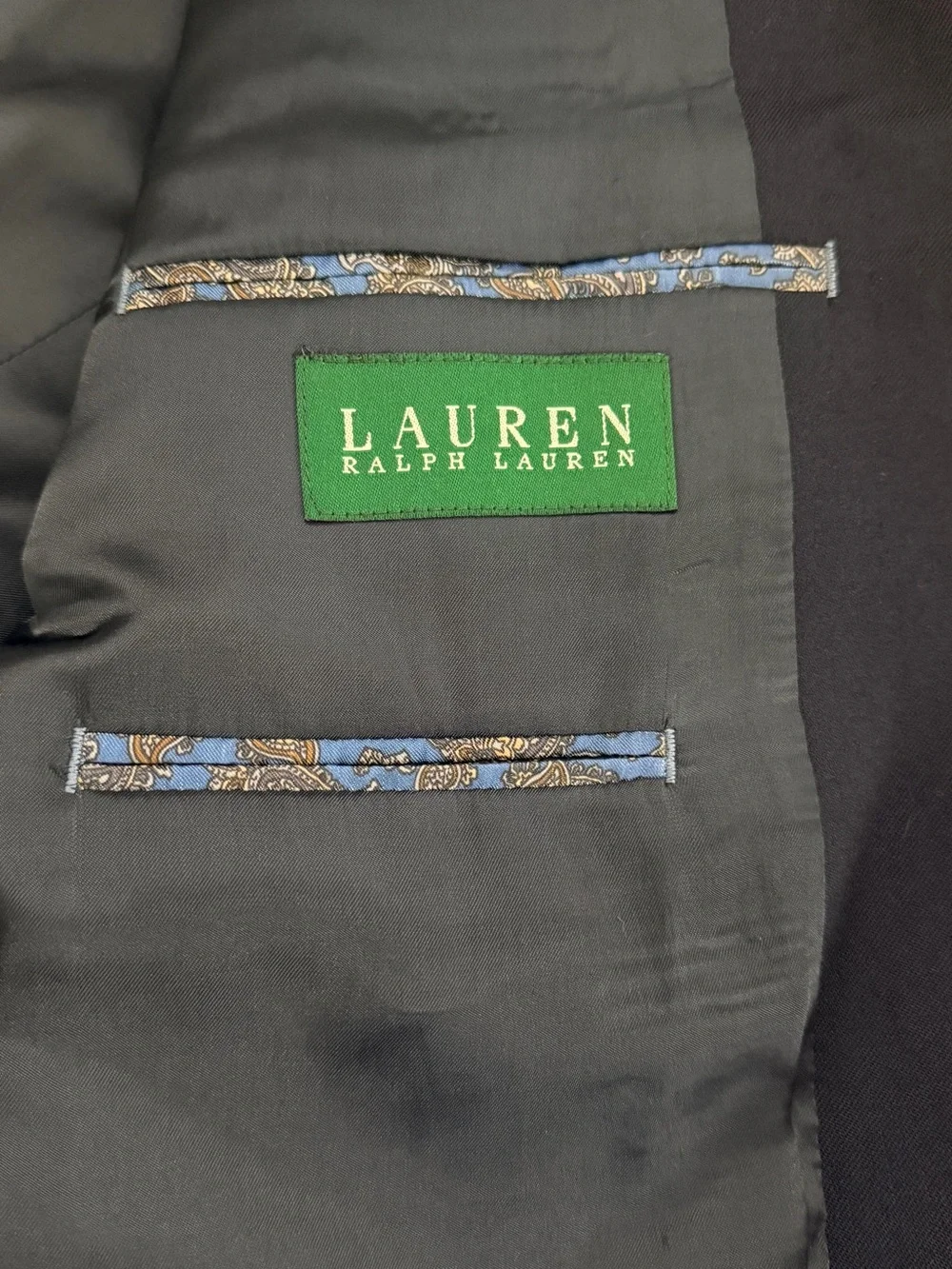Lauren Ralph Lauren Men’s Blue Solid Wool 2-Button Blazer 42L